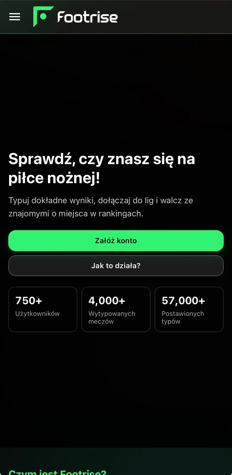 Footrise.app - zrzut 1